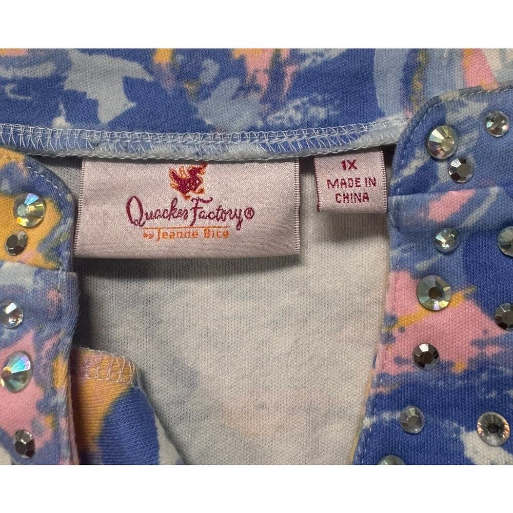 Quacker Factory Plus Size 1x Multicolored Silver … - image 3